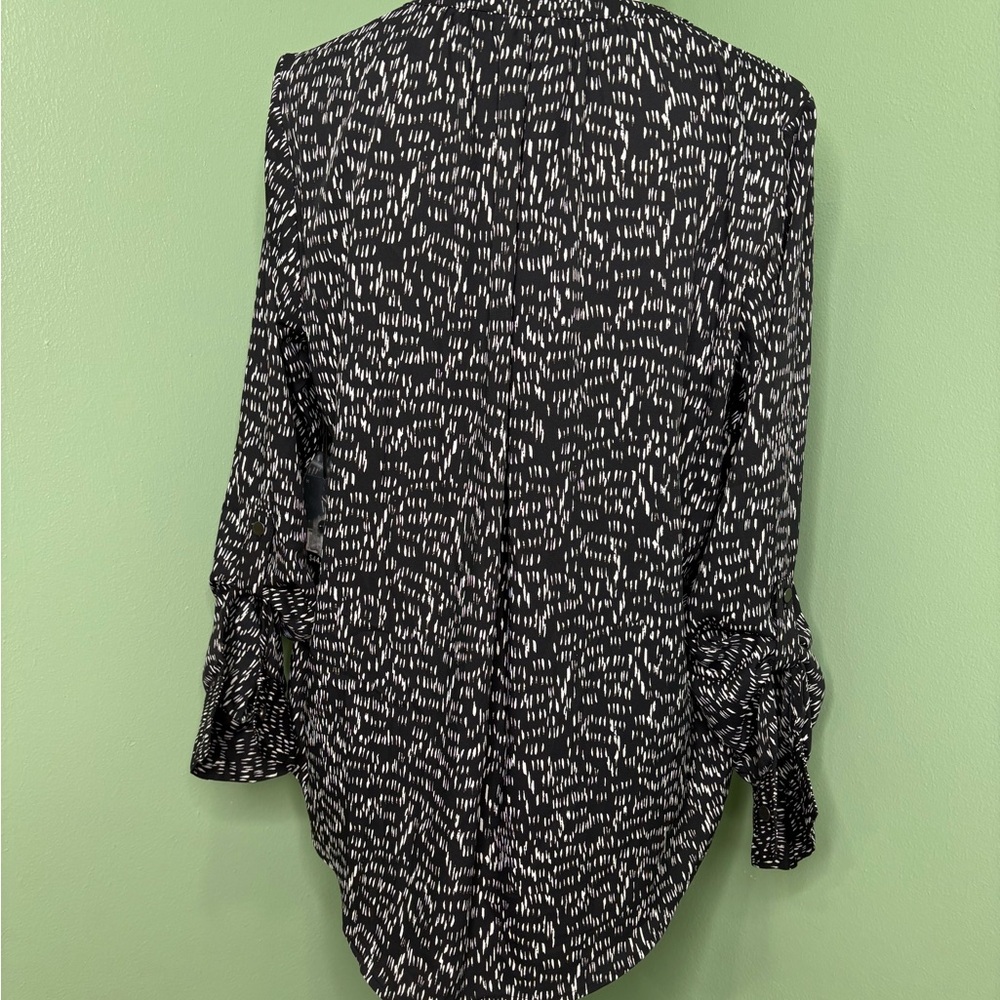 Simply Vera Vera Wang Black and White Printed Blouse - Picture 3 of 11
